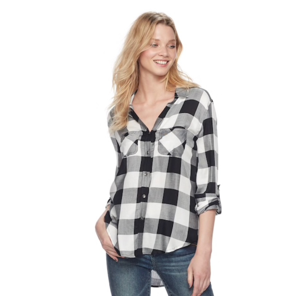 Rock & Republic Women’s Flannel Plaid Shirt L